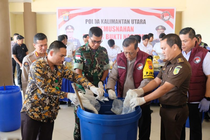 Polda Kaltara Musnahkan Barang Bukti Narkotika Sebanyak 74 Kg yang Selamatkan Ratusan Ribu Jiwa