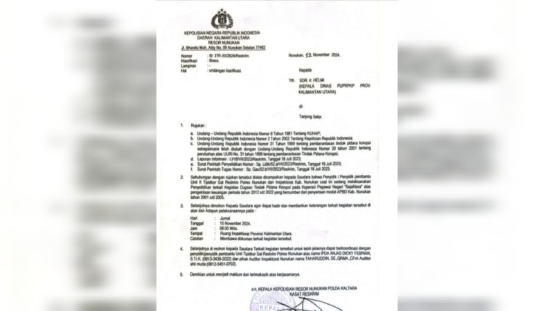 Kadis PUPRKP Kaltara Diduga Terlibat Dugaan Korupsi Koperasi Pegawai Negeri di Nunukan